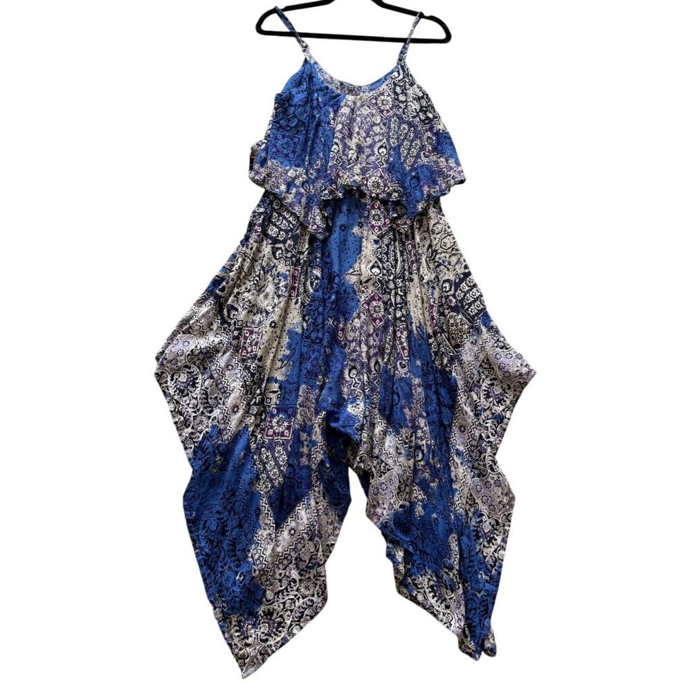 A.N.A Womens Dress M Boho Disco Sleeveless Handkerchief Hem Multicolor YK2
